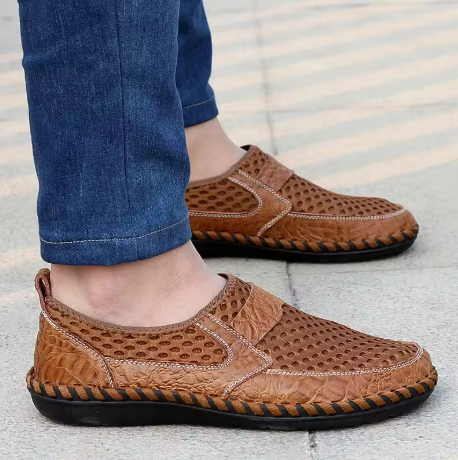 Early Summer Sale 49%🔥 Mens' Summer Slip-on Shoes, Breathable Mesh Leather Loafers