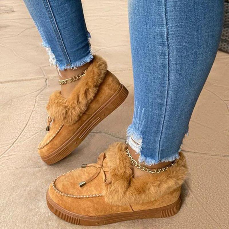 HOT SALE 70%šWomen Round Toe Fleece Thick Warm Cotton Shoes, Arch-support Winter Snow Boots