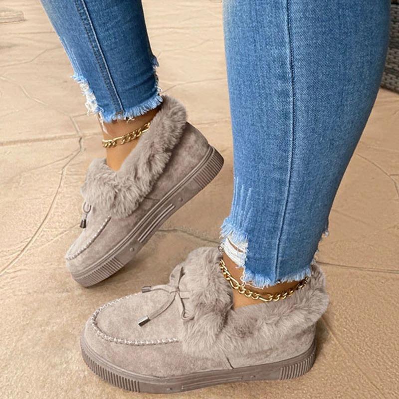 HOT SALE 70%šWomen Round Toe Fleece Thick Warm Cotton Shoes, Arch-support Winter Snow Boots
