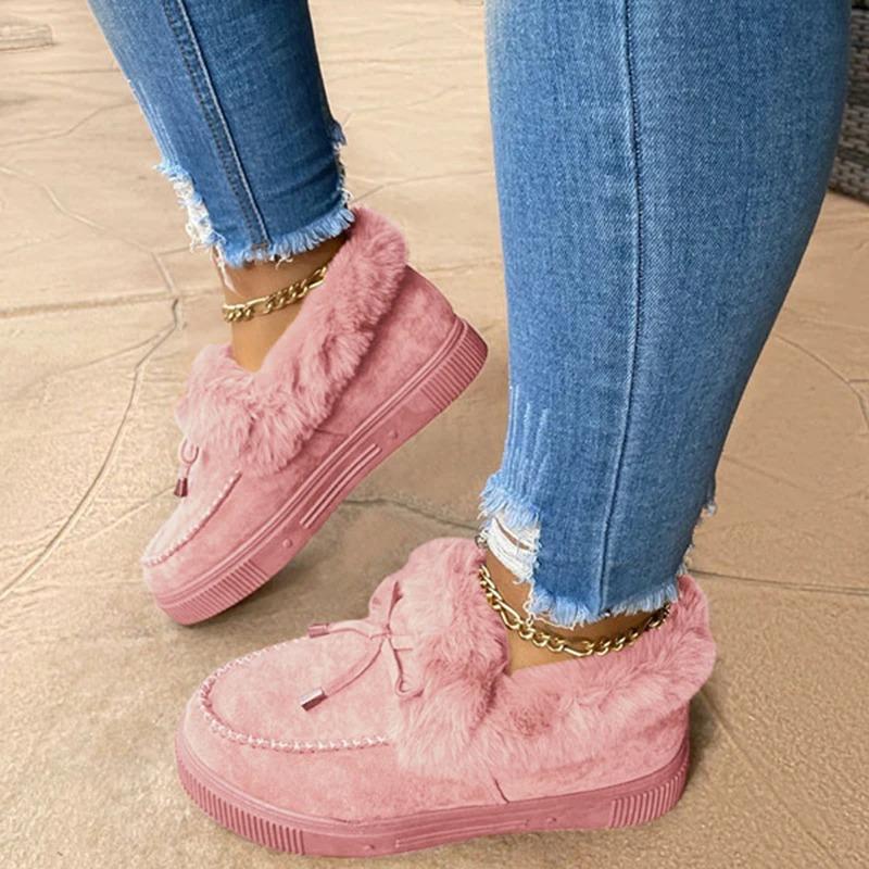 HOT SALE 70%šWomen Round Toe Fleece Thick Warm Cotton Shoes, Arch-support Winter Snow Boots