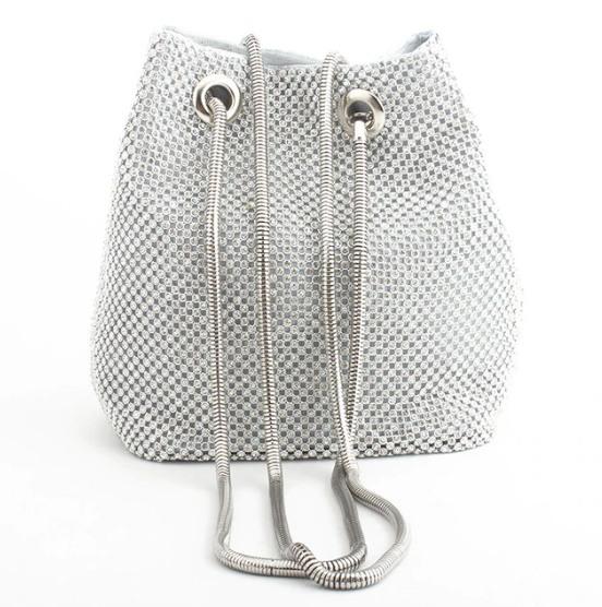 Luxury Elegant Bejeweled Rhinestone Bucket Bag