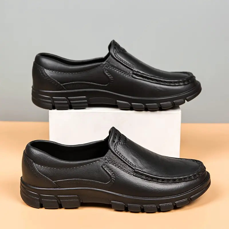 Hot Sale 45% Off🔥 Men’s Black EVA Slip-on Work Shoes - Comfortable Chef Shoes for Driving and Office Use, All-Season Casual Footwear