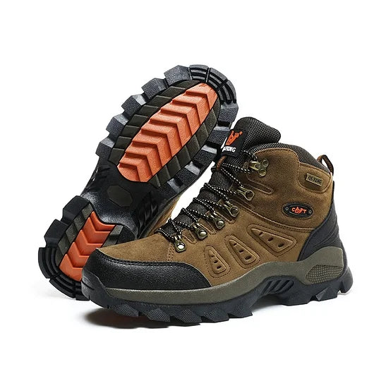 Men's Mountaineering Orthopedic Ankle Support Hiking Boots Waterproof Non-Slip Wide Toe Tactical Boots (Durability Upgrade)