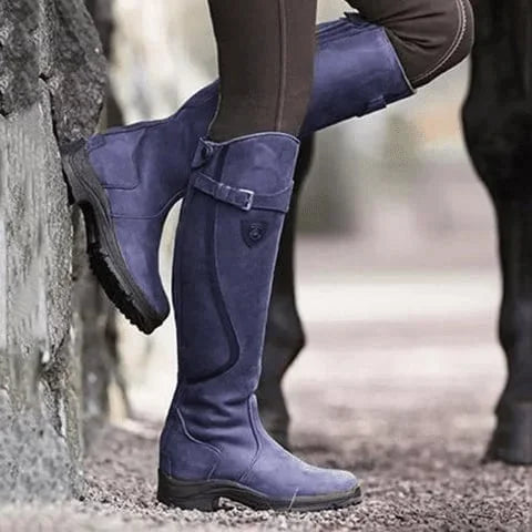 Women's Waterproof Leather Riding Boots