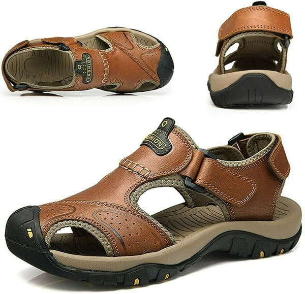 2024 Men's Outdoor Leather Orthopedic Sandals Loafers