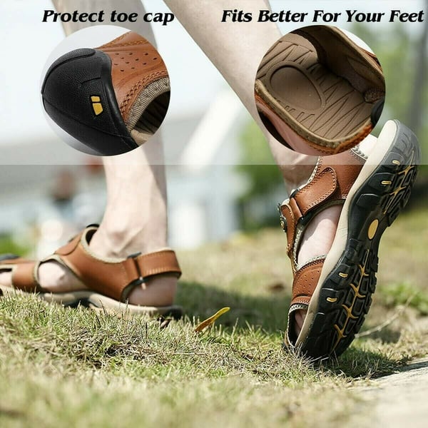 2024 Men's Outdoor Leather Orthopedic Sandals Loafers