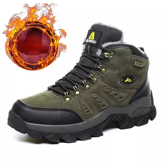 Men's Mountaineering Orthopedic Ankle Support Hiking Boots Waterproof Non-Slip Wide Toe Tactical Boots (Durability Upgrade)