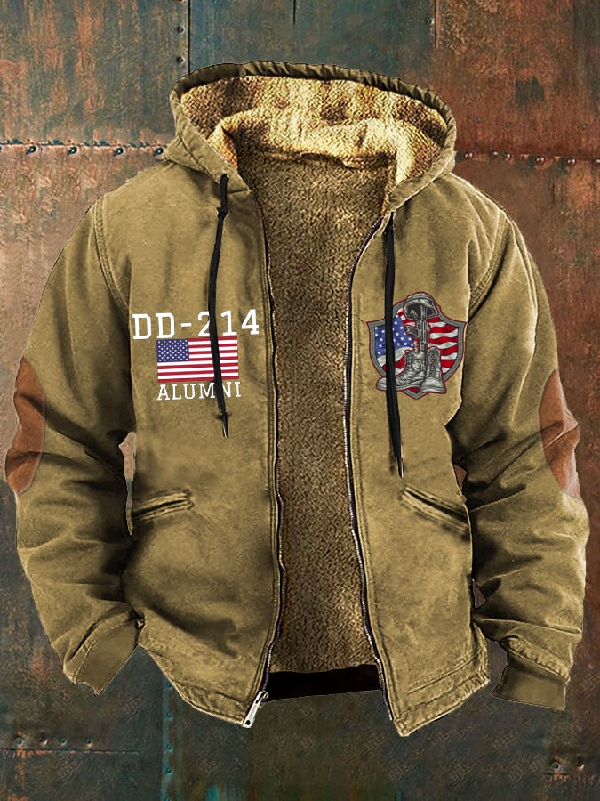 Men's Veteran DD-214 Printed Fleece Jacket