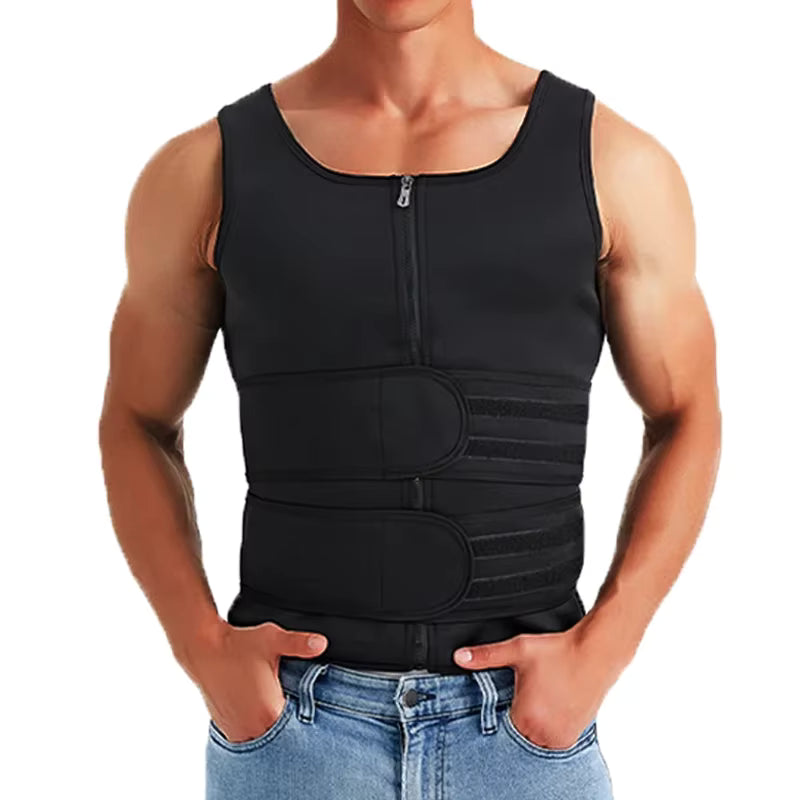 HeatZone™ Men’s Adjustable Double Belt Vest Shapewear