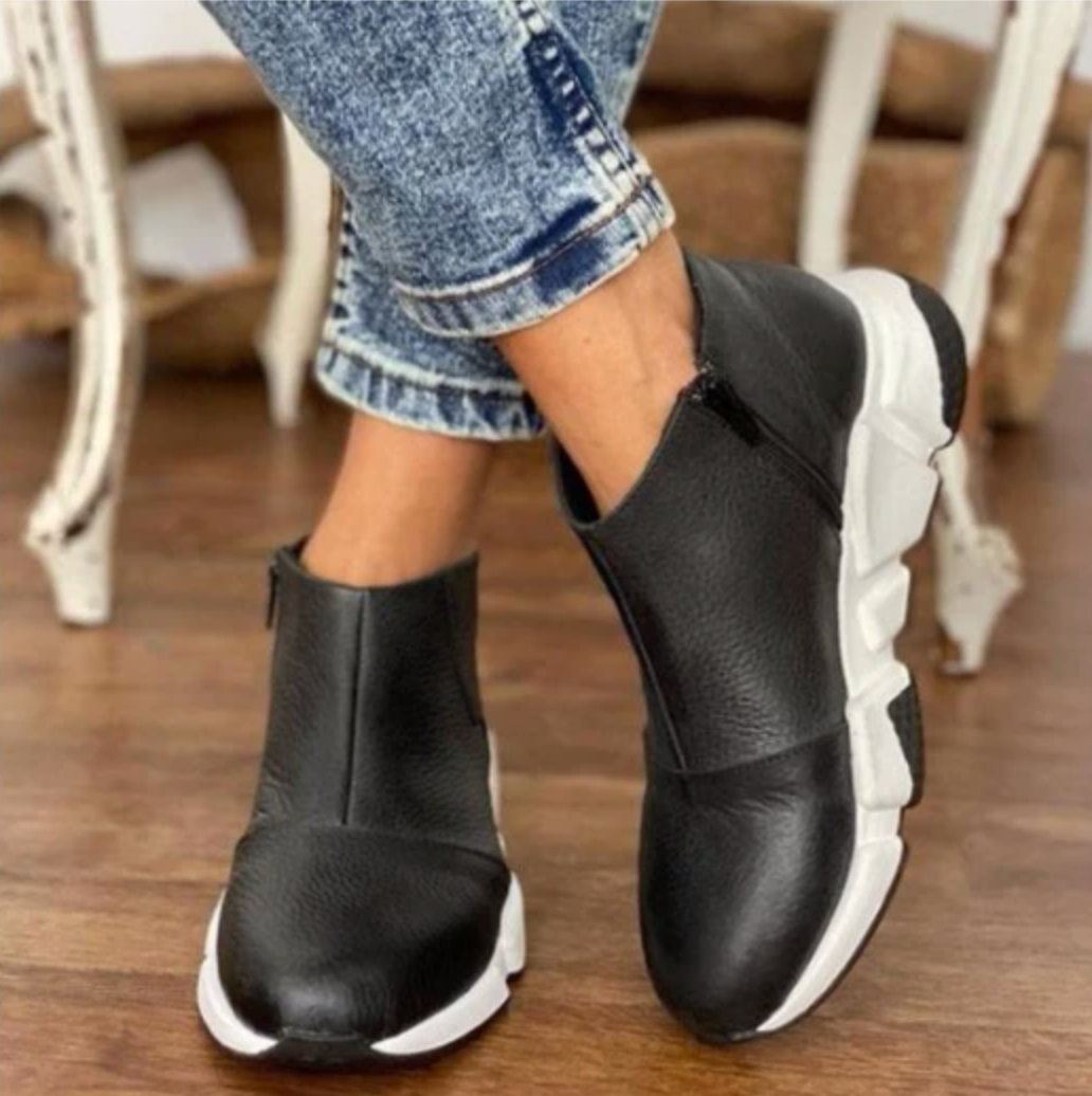 HOT SALE 45% OFF🔥Women's Premium Leather Ankle Boots, Comfy Walking Boots