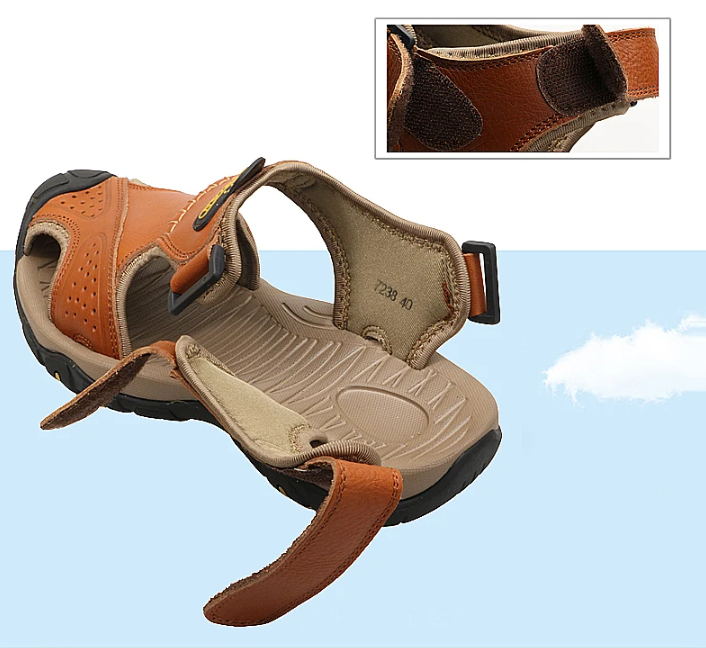 2024 Men's Outdoor Leather Orthopedic Sandals Loafers