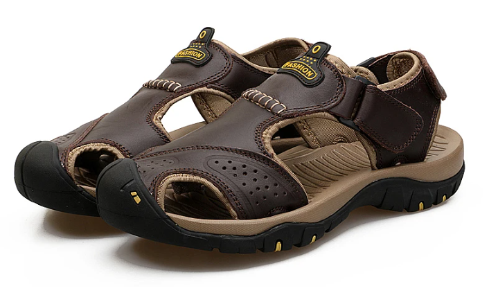 2024 Men's Outdoor Leather Orthopedic Sandals Loafers