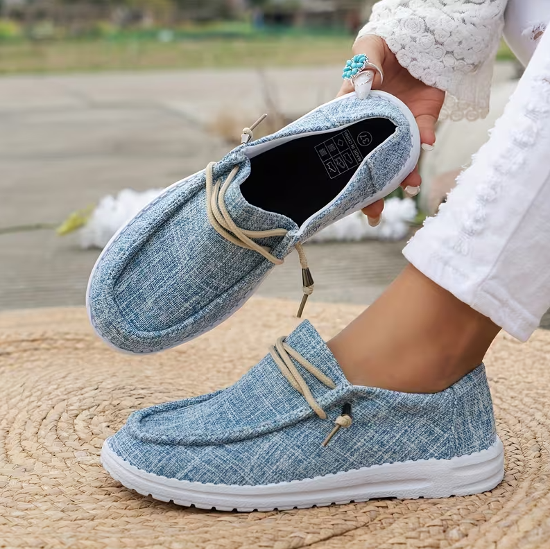 Women Low-top Comfort Loafers, Women's Solid Color Soft Sole Lightweight Flat Walking Shoes