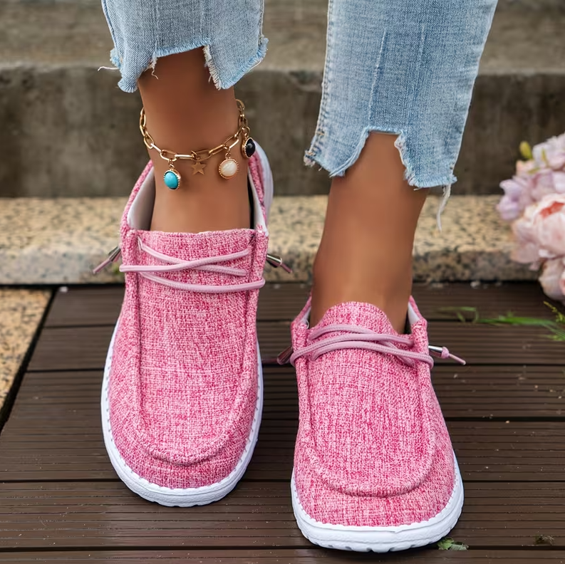 Women Low-top Comfort Loafers, Women's Solid Color Soft Sole Lightweight Flat Walking Shoes