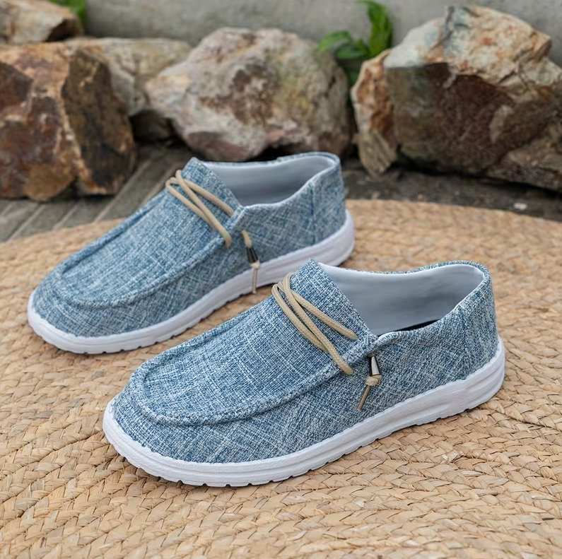Women Low-top Comfort Loafers, Women's Solid Color Soft Sole Lightweight Flat Walking Shoes