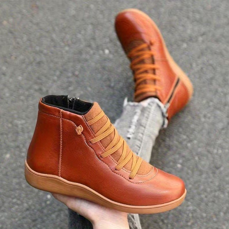 Elena™ Easy-Zip Round-Toe Comfort Boots