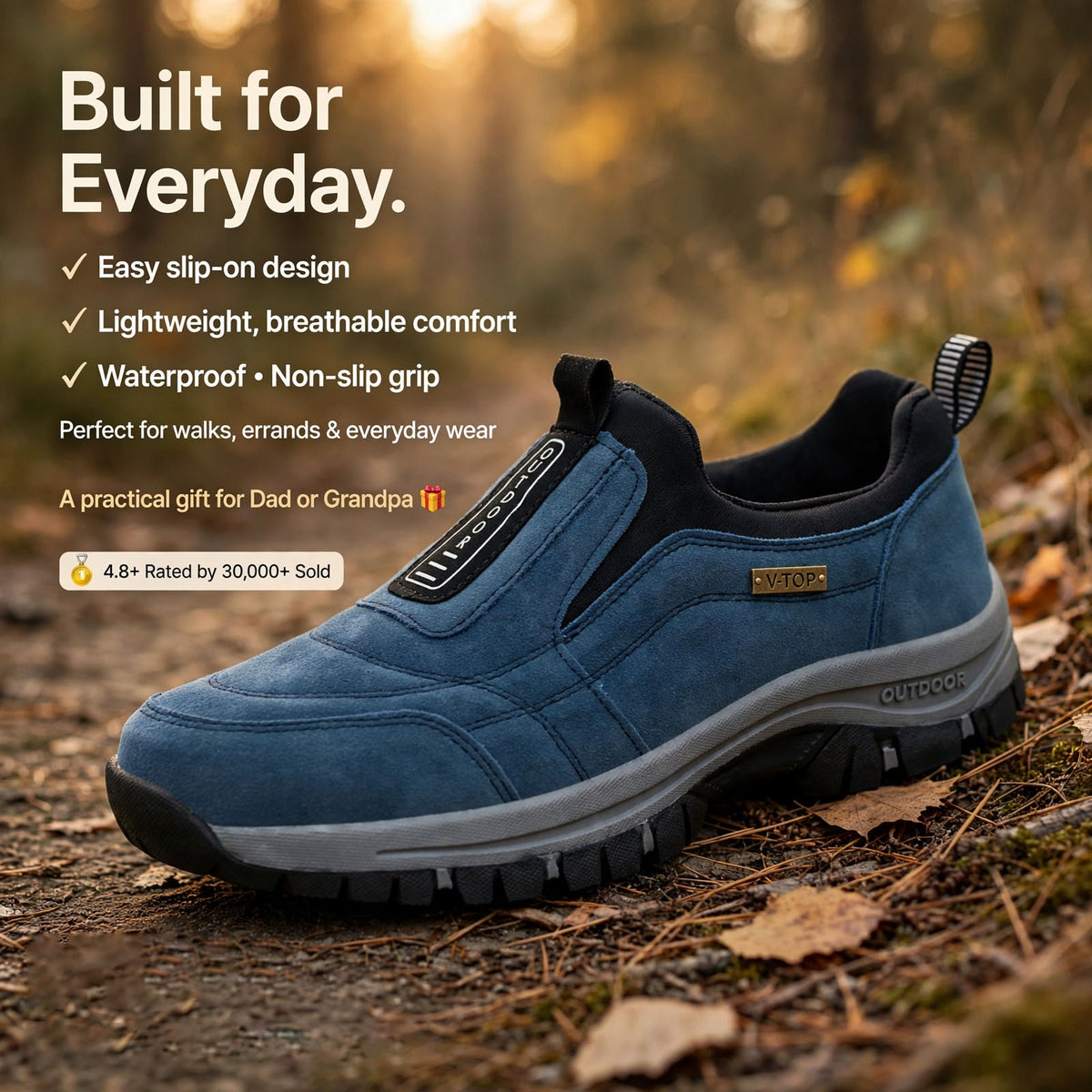 Last day 45% Off🎁 Men's Waterproof Orthopedic Slip-on Walking Shoes