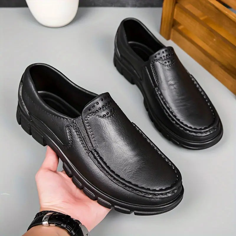 Hot Sale 45% Off🔥 Men’s Black EVA Slip-on Work Shoes - Comfortable Chef Shoes for Driving and Office Use, All-Season Casual Footwear