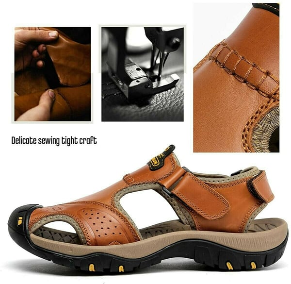 2024 Men's Outdoor Leather Orthopedic Sandals Loafers