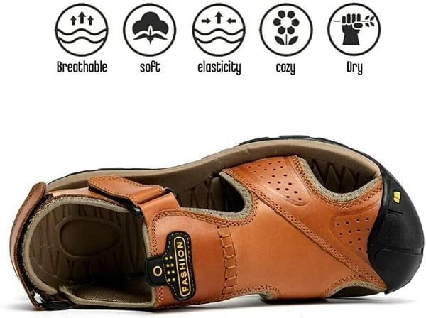 2024 Men's Outdoor Leather Orthopedic Sandals Loafers