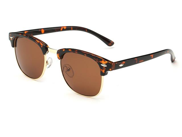 Retro Half-frame Polarized Sunglasses UV400